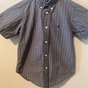 Ralph Lauren Kids Plaid Button Down Shirt - Green and Blue